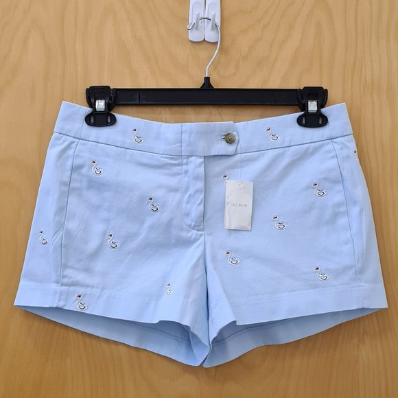 J.Crew NWT Swan Embroidered Chino Shorts size 6 - Picture 3 of 7